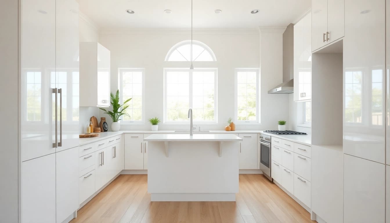 Revamped cabinets in Clearwater FL with modern finishes and natural light.