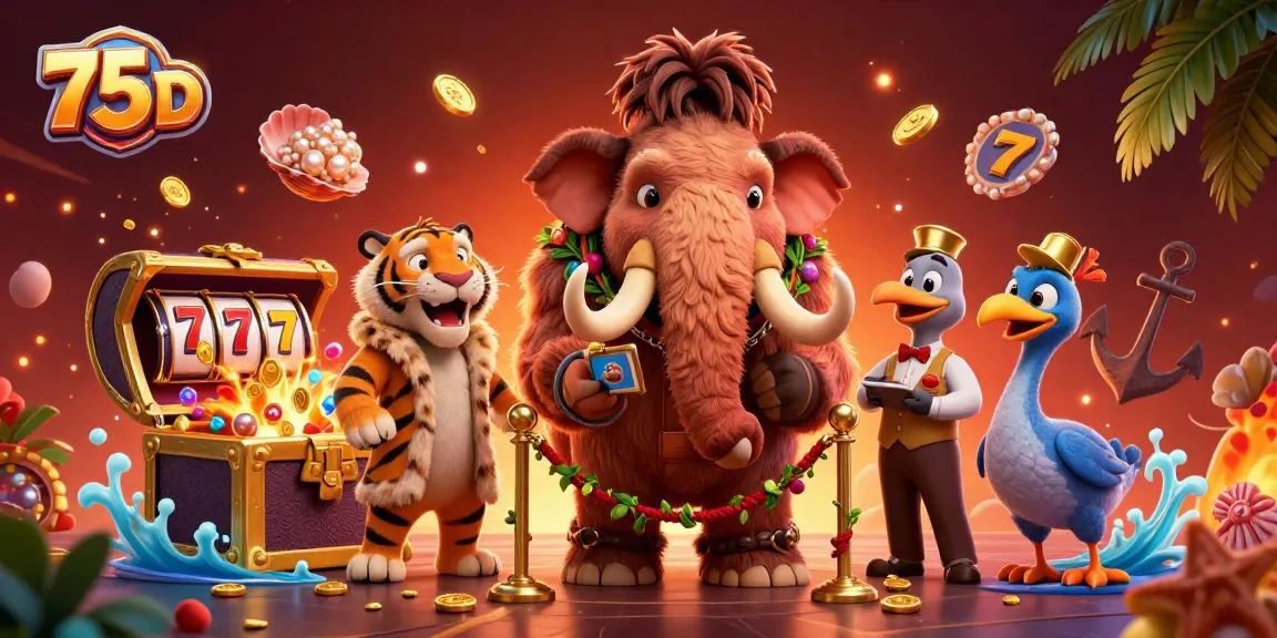 Experience thrilling 75BD action with our vibrant 3D casino scene featuring unique characters.