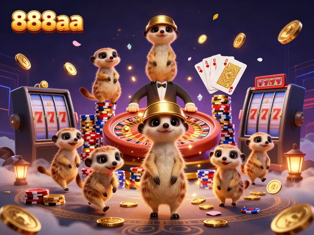 Experience thrilling action at 888aa with colorful meerkats in a dynamic casino atmosphere.