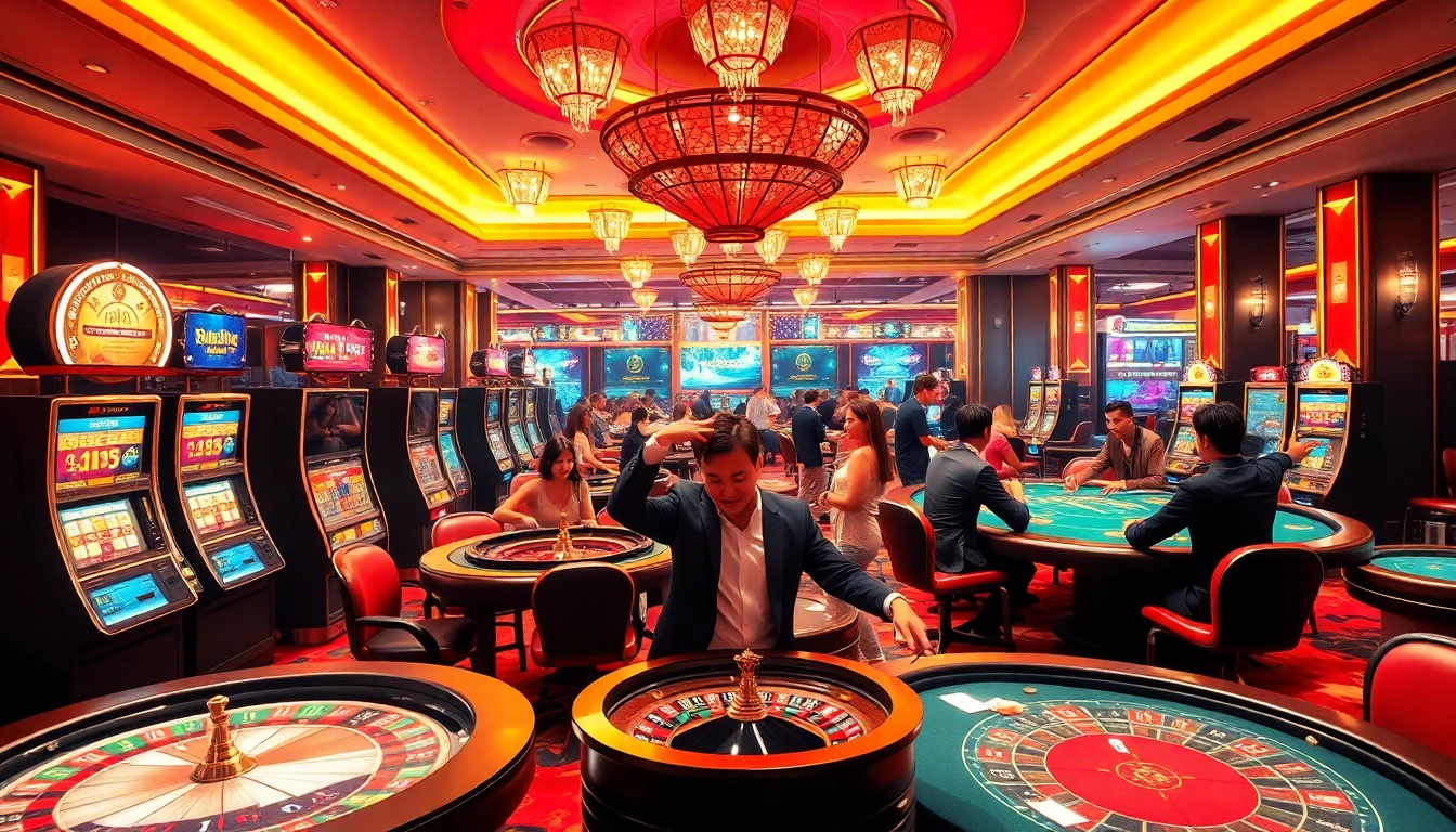 Experience thrilling wins at sunwin19.cn.com with vibrant casino gaming tables and excited players.