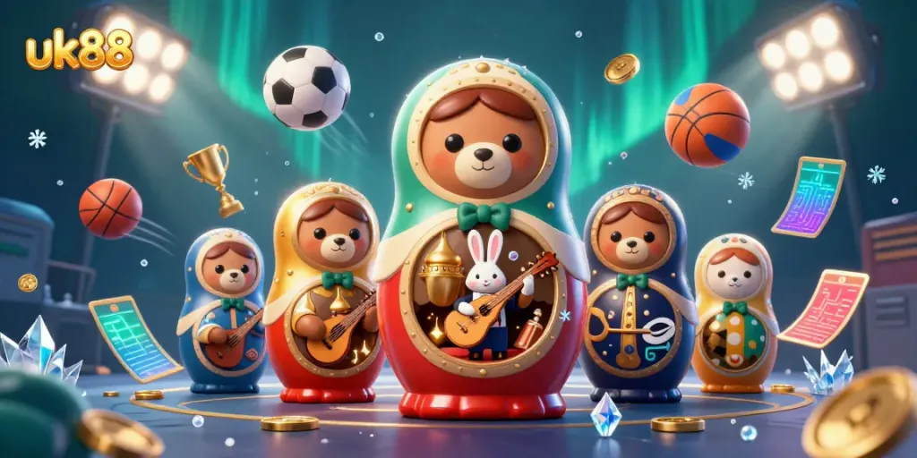 Experience thrilling games at uk88 with dynamic sports elements and colorful casino characters.
