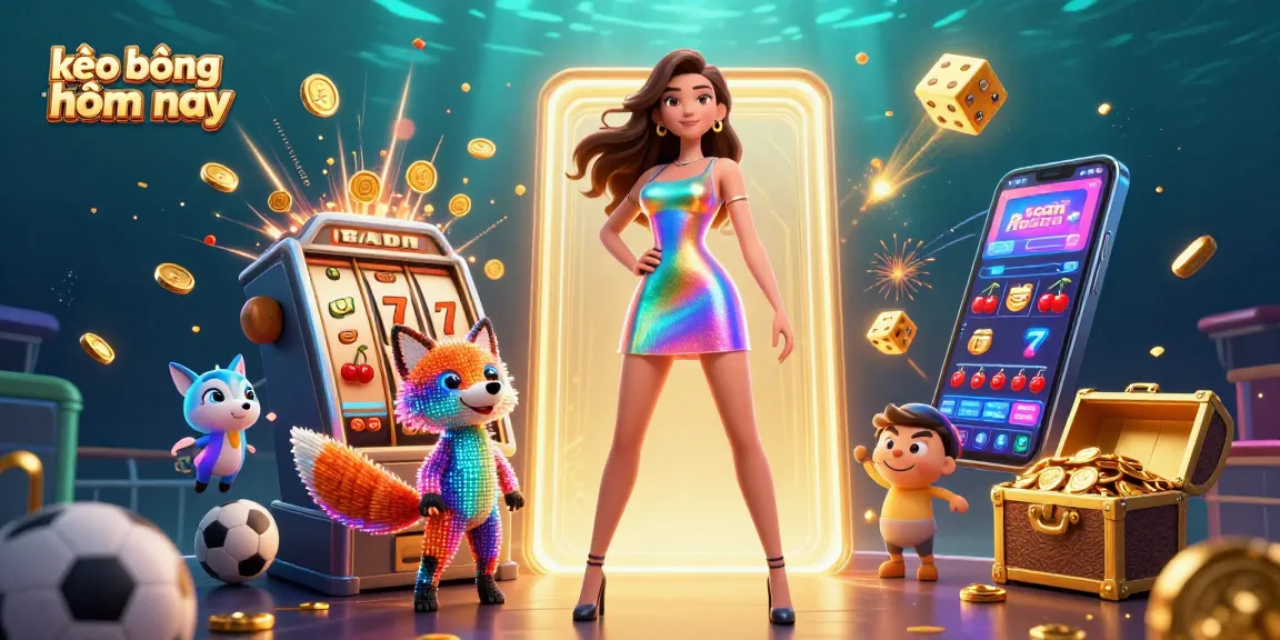 Engage with kèo bóng đá hôm nay in a vibrant 3D casino scene featuring dynamic sports betting elements.