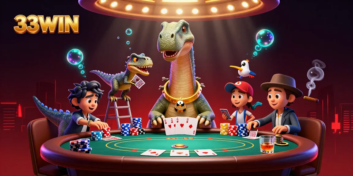 Experience thrilling gameplay at 33WIN with a dynamic card game scene featuring unique characters and elements.
