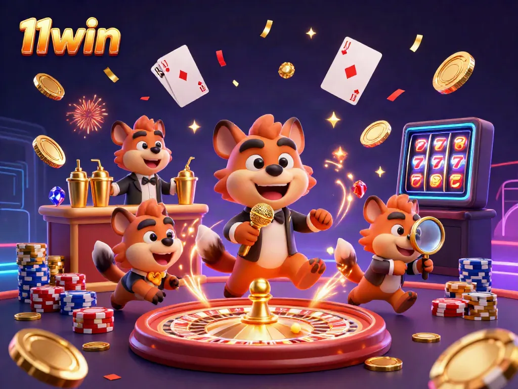 Experience high-energy entertainment at 11win casino with vibrant characters and a dynamic scene.