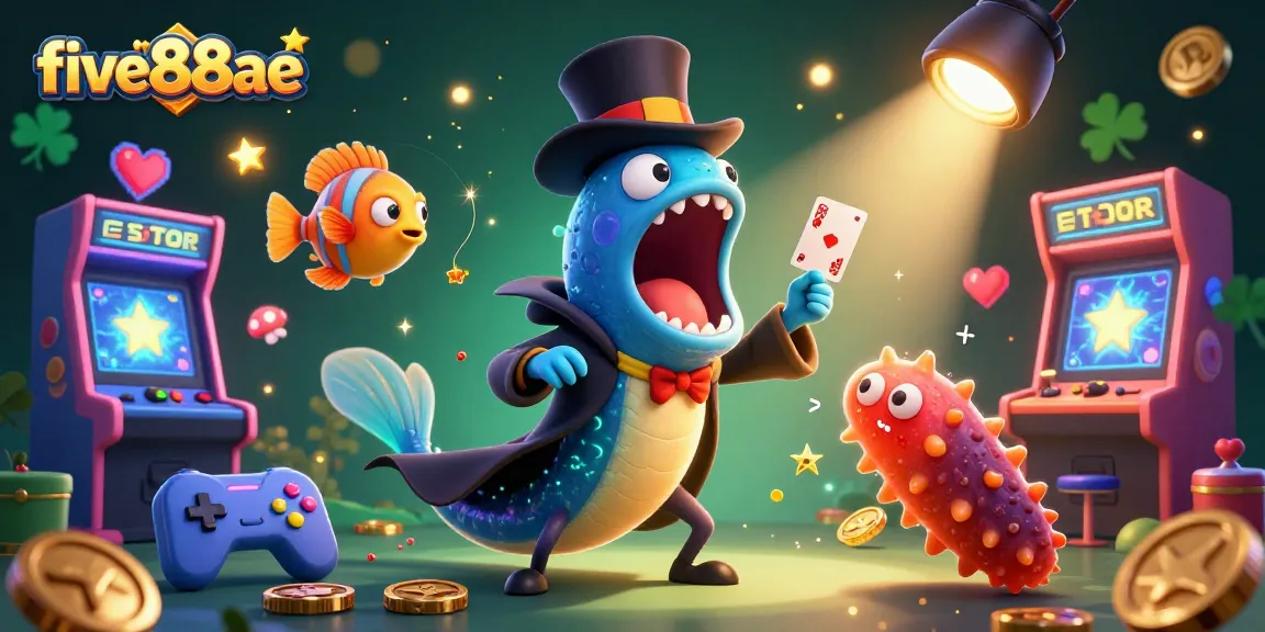 Experience the exciting adventures of five88ae with vibrant characters in a magical casino scene.