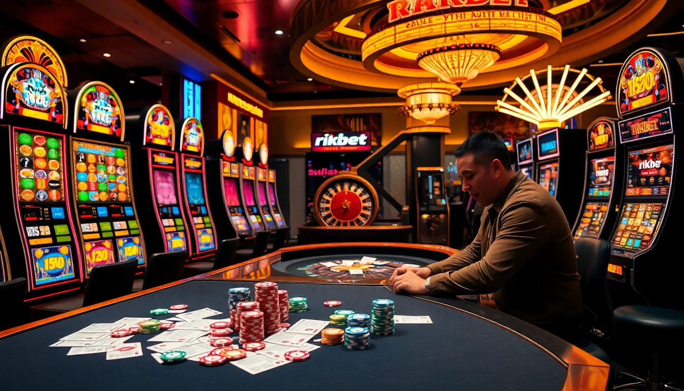 Experience thrilling gameplay at rikbet's vibrant casino with exciting slot machines and poker action.