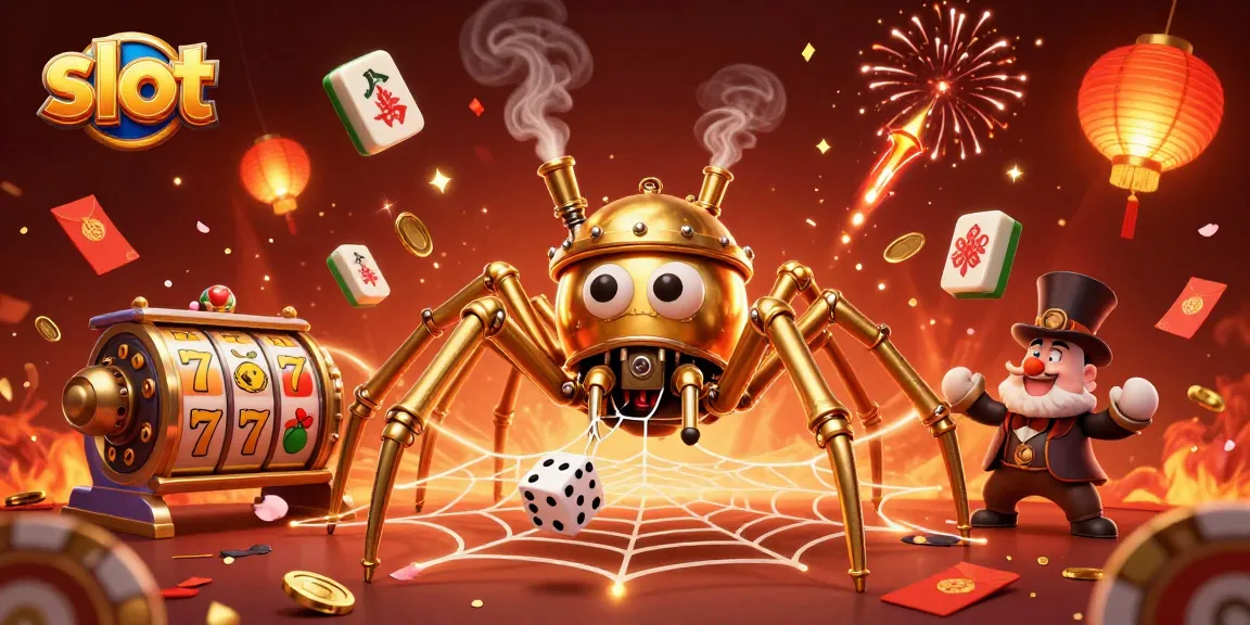 Os slots giram na E66, enquanto uma aranha dourada captura dados em uma teia de ouro.