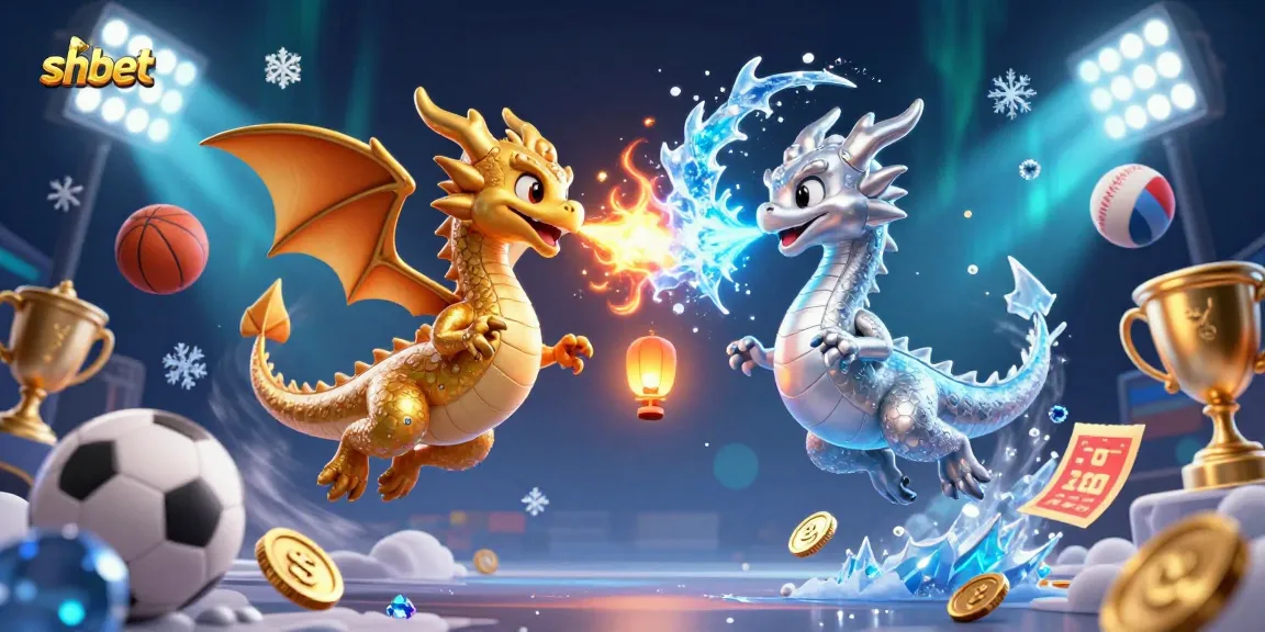 Experience thrilling gameplay at shbet with vibrant dragons and dynamic sports elements in a 3D casino illustration.