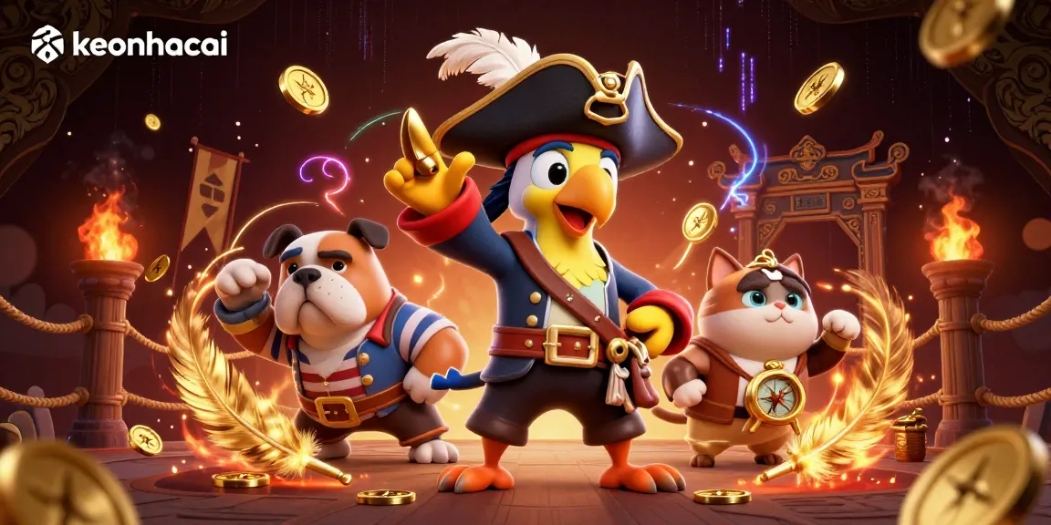 Navigate thrilling bets with keonhacai pirate captain and crew amidst dynamic gaming elements.