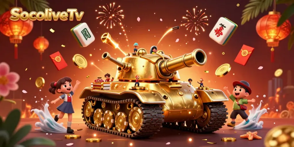 SocoliveTv captures the excitement of high-stakes gambling in a vibrant, dynamic casino-themed illustration.