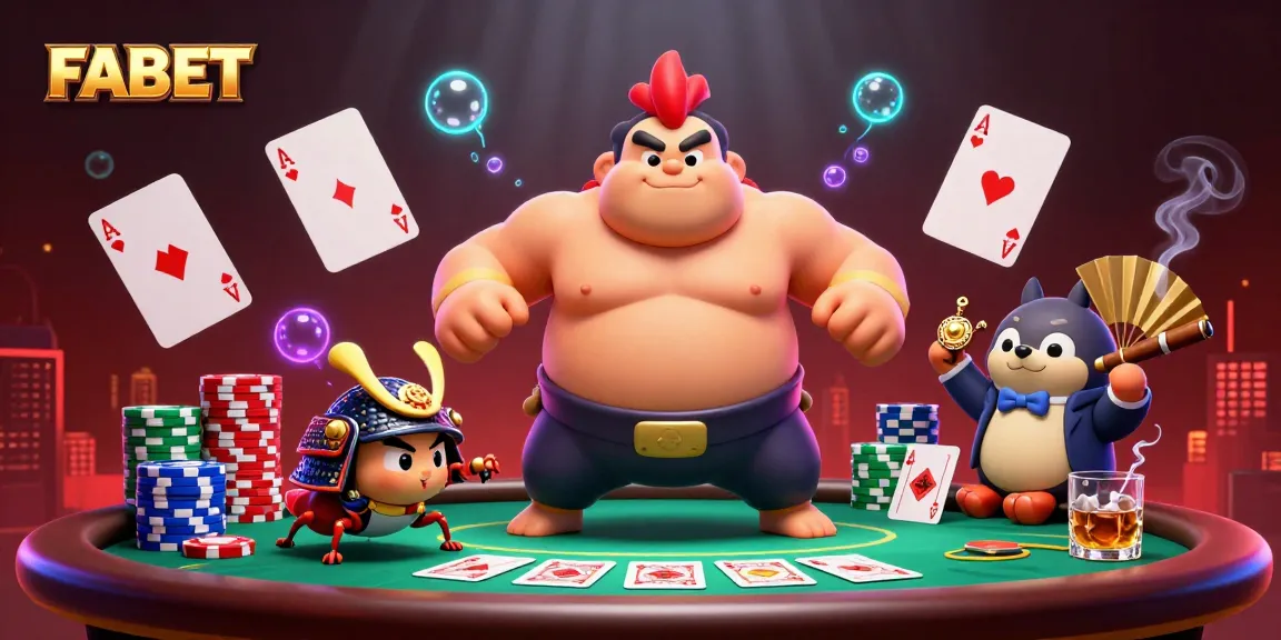 FABET engages players with immersive poker action featuring a powerful sumo rooster and samurai cricket.