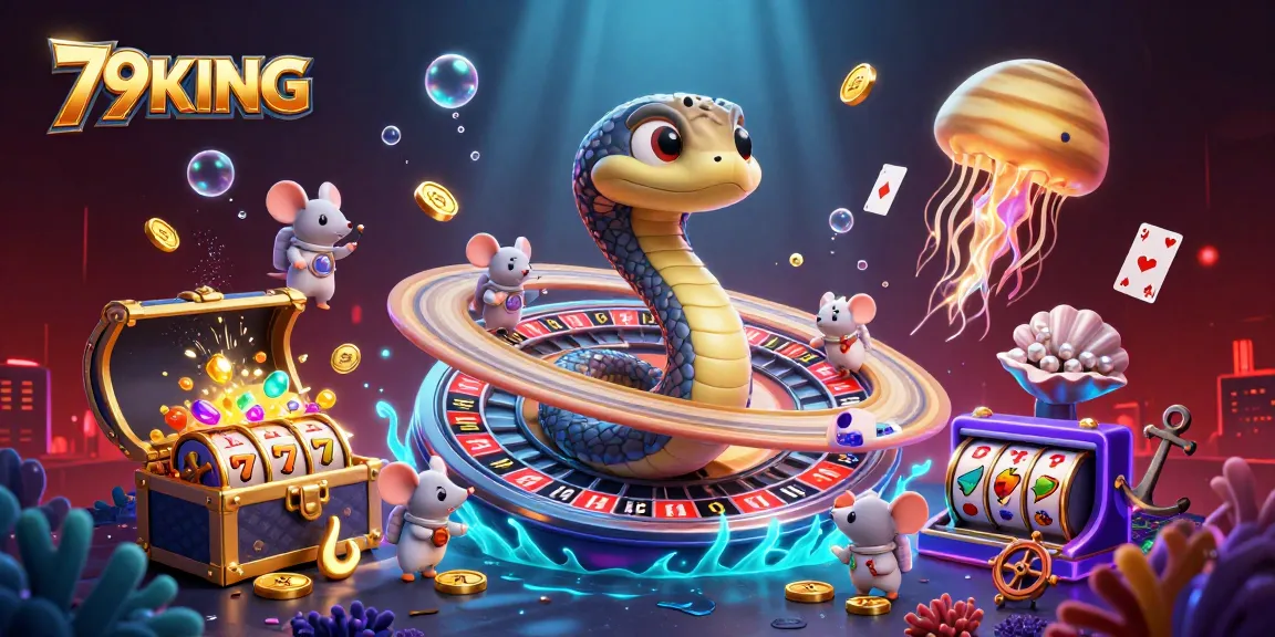 Experience thrilling bets with 79KING in this vibrant cosmic casino scene featuring dynamic elements.