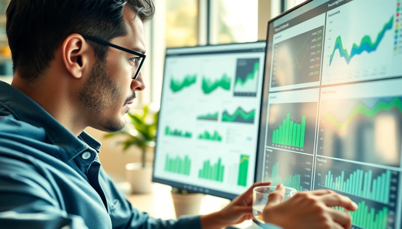 Data analyst focused on demand forecasting trends in a modern office setting.