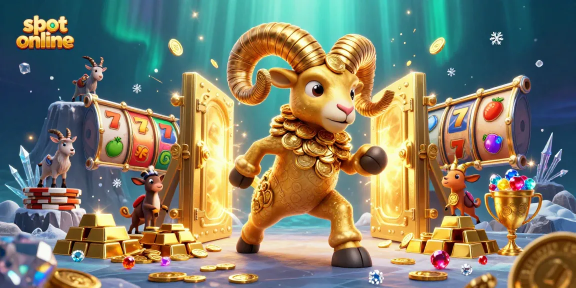 Experience exciting slot online action with a golden ram bursting through a treasure vault.