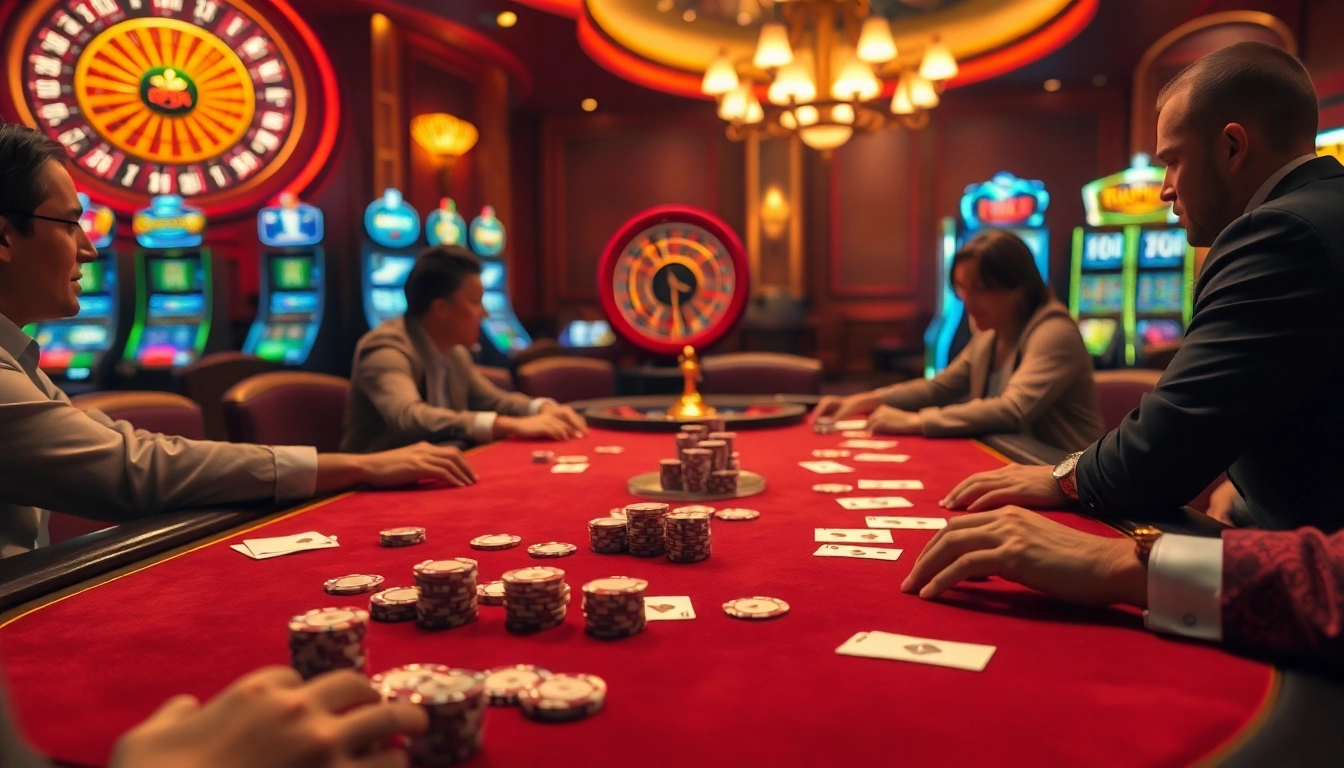 Jogadores em uma mesa de pôquer vivenciando a emoção de vencer no cassino 78BR.