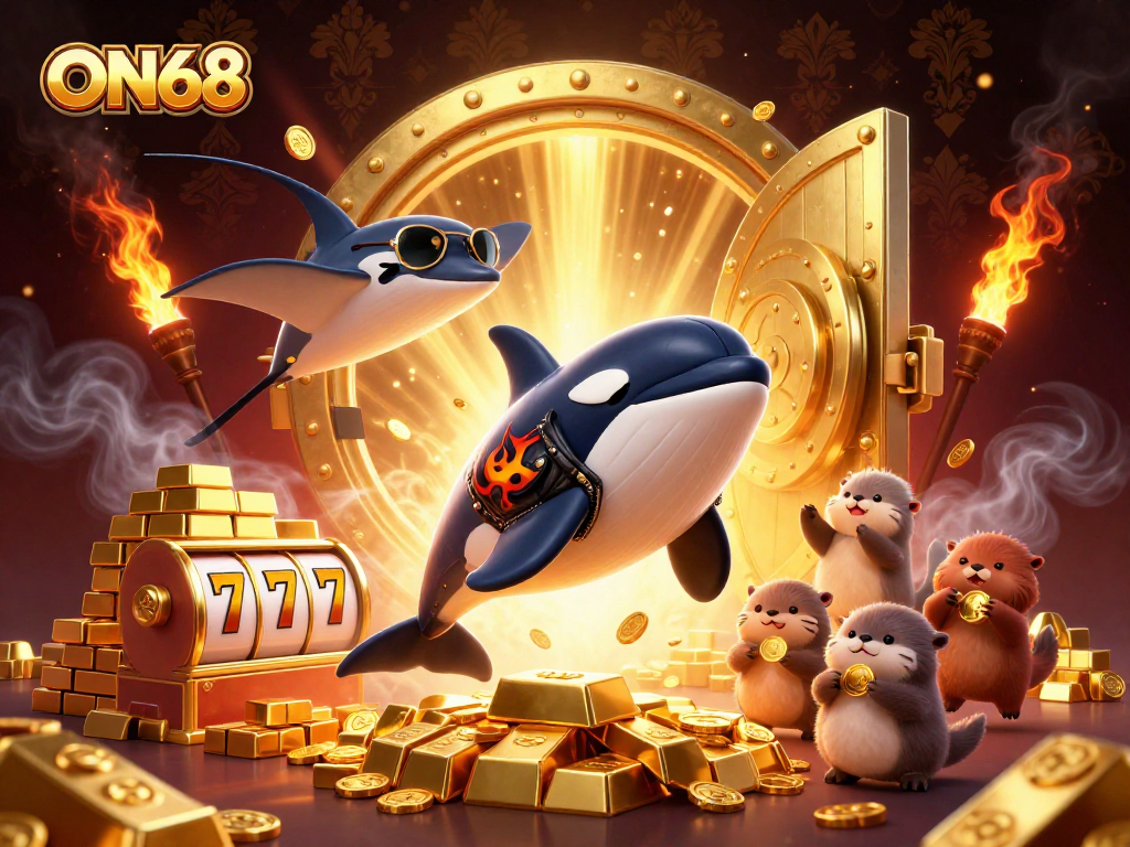 Experience thrilling gaming action at ON68 with playful sea creatures and golden treasures.