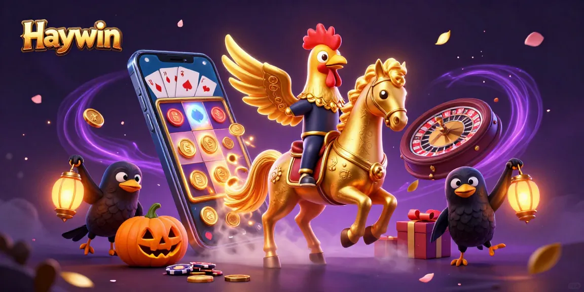 Experience thrilling wins at Haywin with a dynamic casino scene featuring unique characters and vibrant game elements.