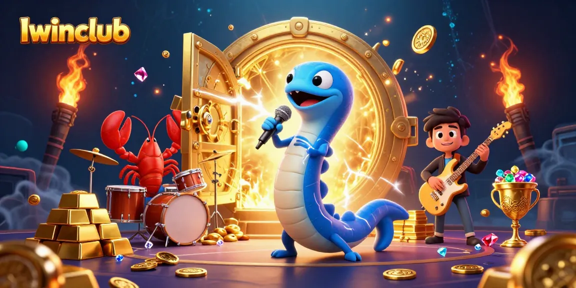 Iwinclub features a vibrant underwater casino scene with a DJ eel and lively gameplay elements.