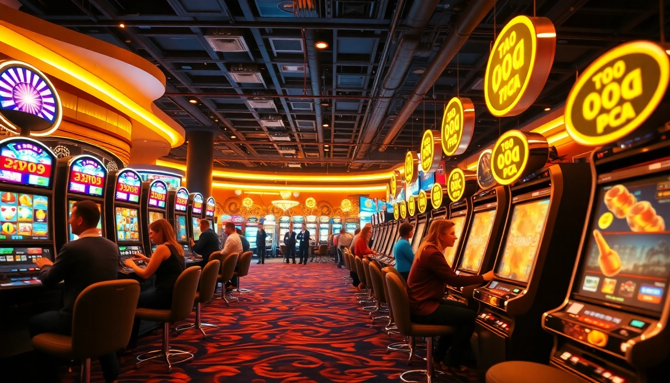 Jouer dans un casino en ligne francais avec des machines à sous lumineuses.