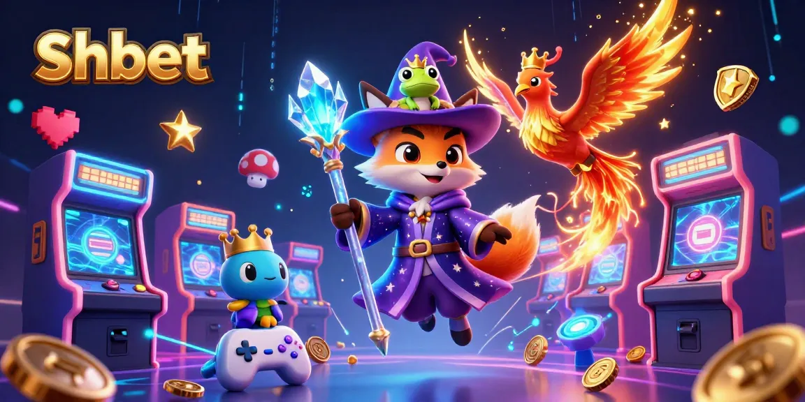 Experience thrilling shbet gaming adventures with a wizard fox, phoenix, and magical game elements.