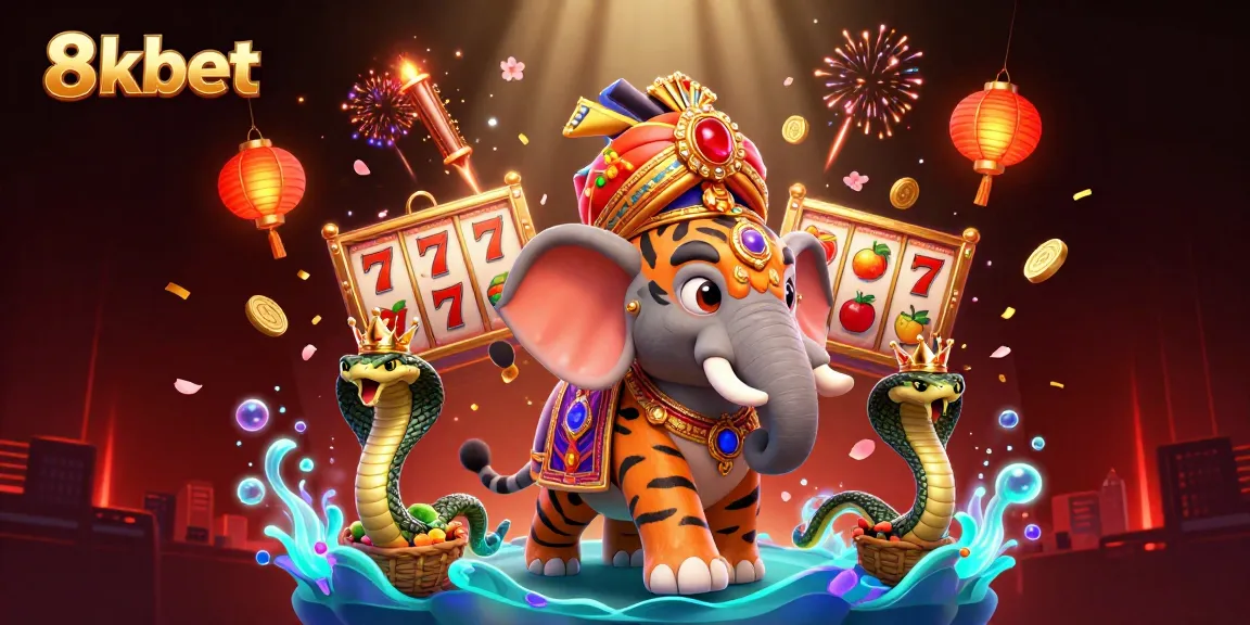 Experience thrilling 8xbet casino action with a vibrant scene featuring the maharaja and themed slot games.