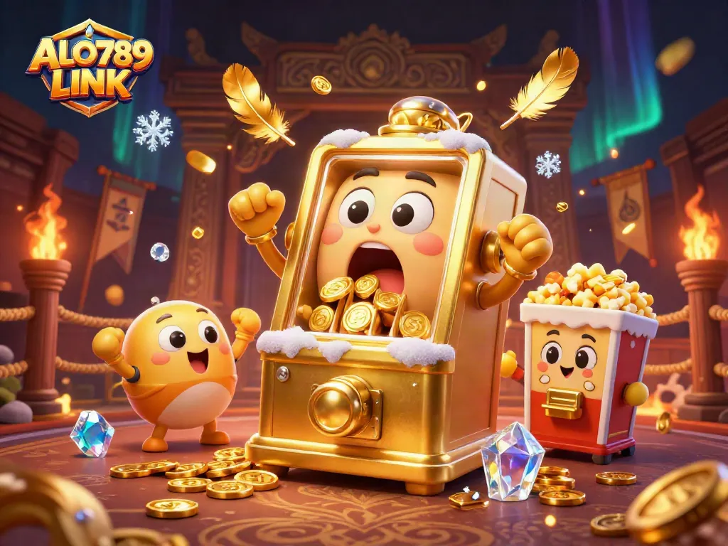 Engage in winning strategies with ALO789 LINK's dynamic casino scene filled with celebration.