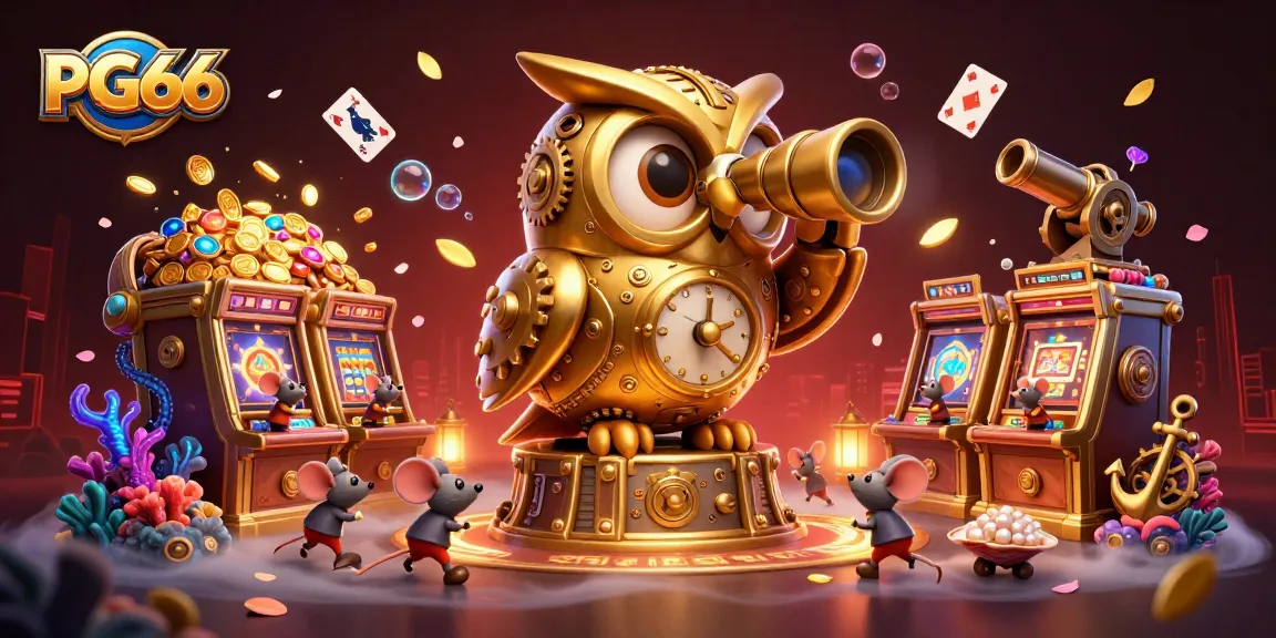 Experience the vibrant gaming atmosphere at PG66 with our dynamic 3D casino illustration.