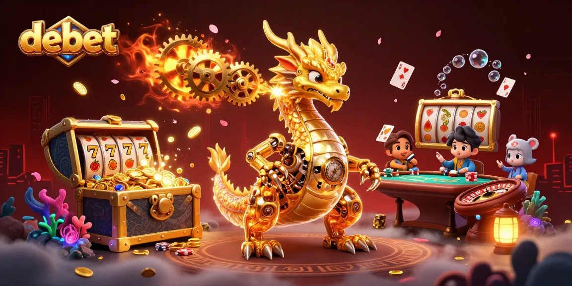 Engage in thrilling play with debet's golden dragon amidst explosive casino treasures!