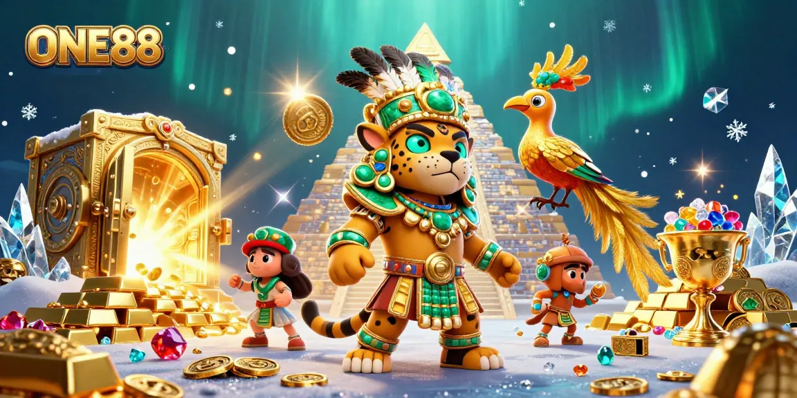 Join the adventure at ONE88 with dynamic treasures and thrilling gaming elements in this vibrant casino scene.
