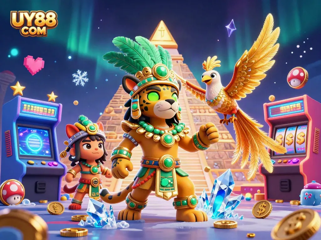 Engage with UY88 COM’s vibrant gaming scene enhanced by dazzling characters and casino-themed elements.