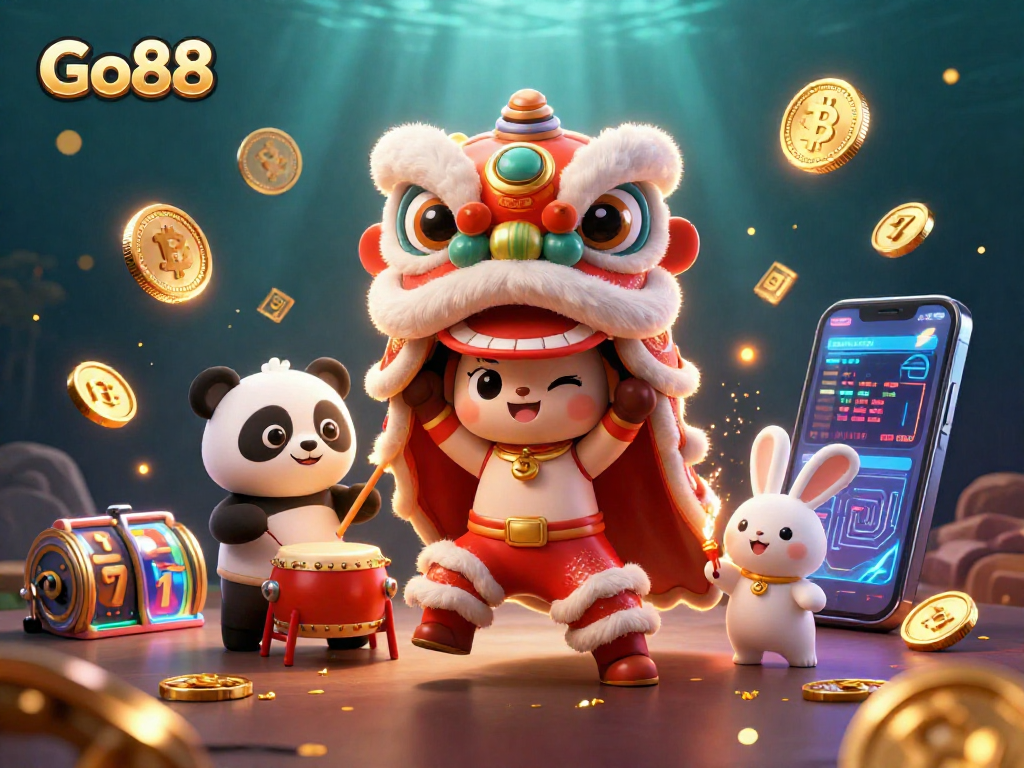 Join the celebration at Go88 with vibrant characters and crypto-themed casino fun!