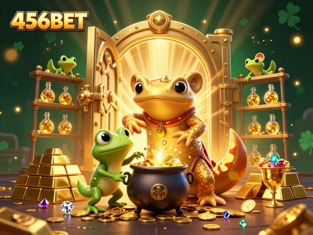 Experience winning with 456BET at a vibrant casino, featuring gold coins and dynamic game elements.