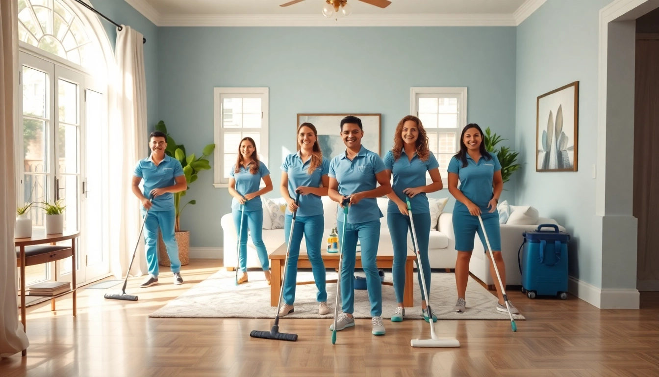Efficient house cleaning Atlanta team working in a bright, organized home setting.