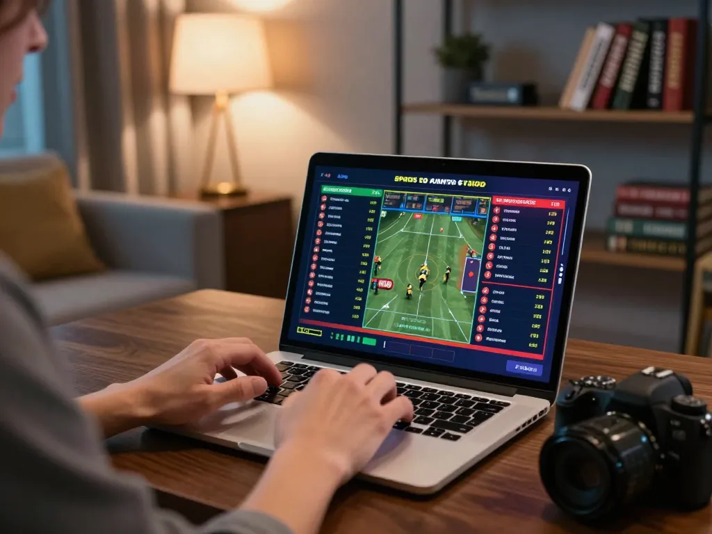 Excited player engaging in sports betting on 789win77 website on laptop.