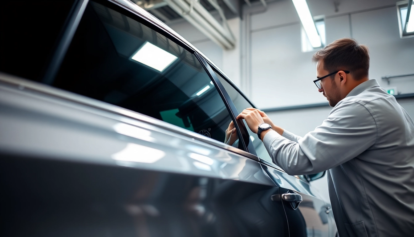 Enhance your vehicle's look with window tint Chattanooga, showcasing professional technicians at work.