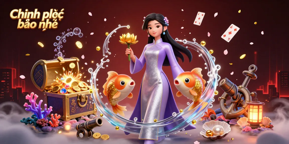 Engaging representation of Chính sách bảo mật showcasing a vibrant casino scene with golden koi fish and treasure.