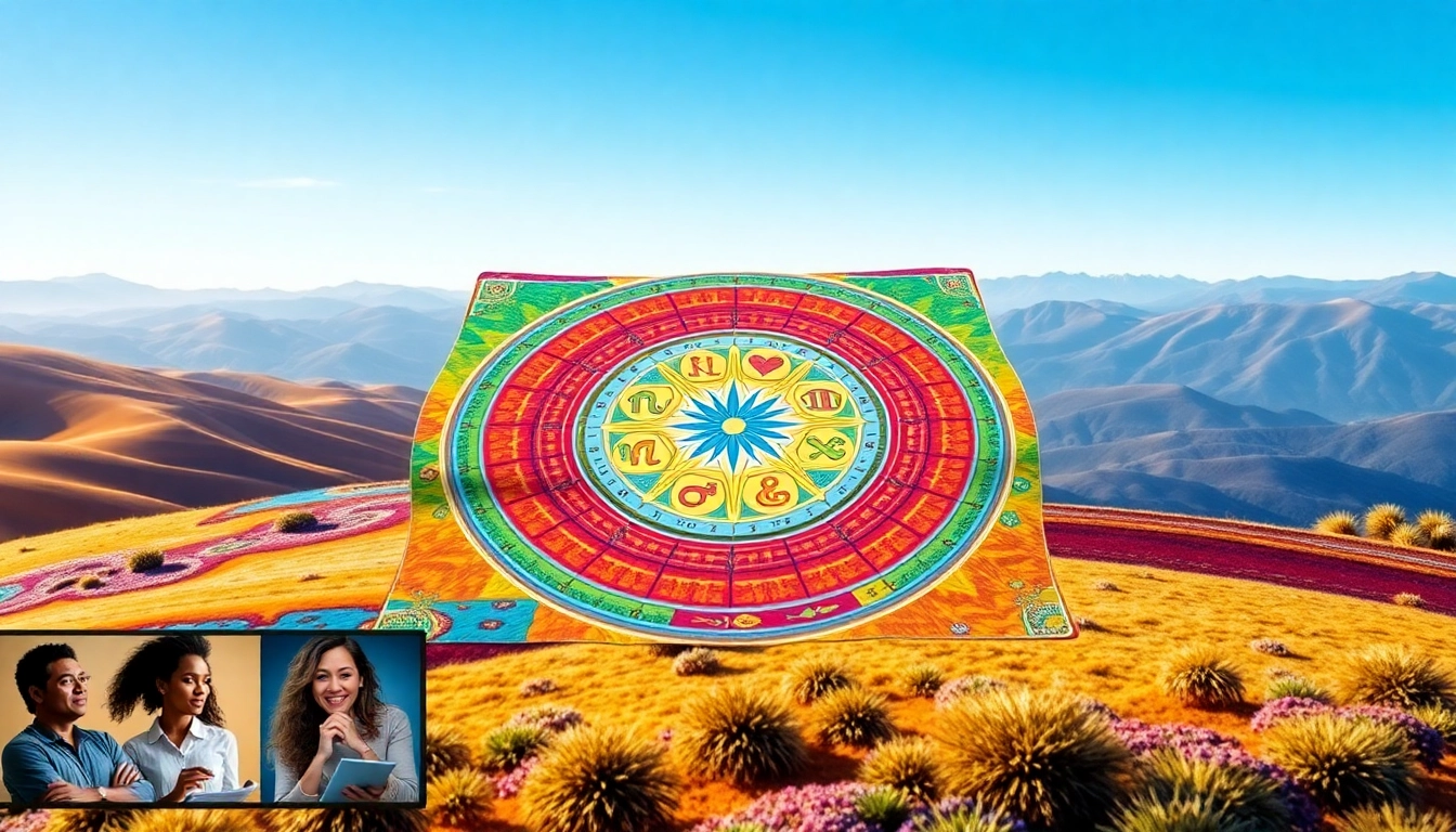 Analyze your destiny matrix chart depicted in a vibrant scene of self-discovery and enlightenment.