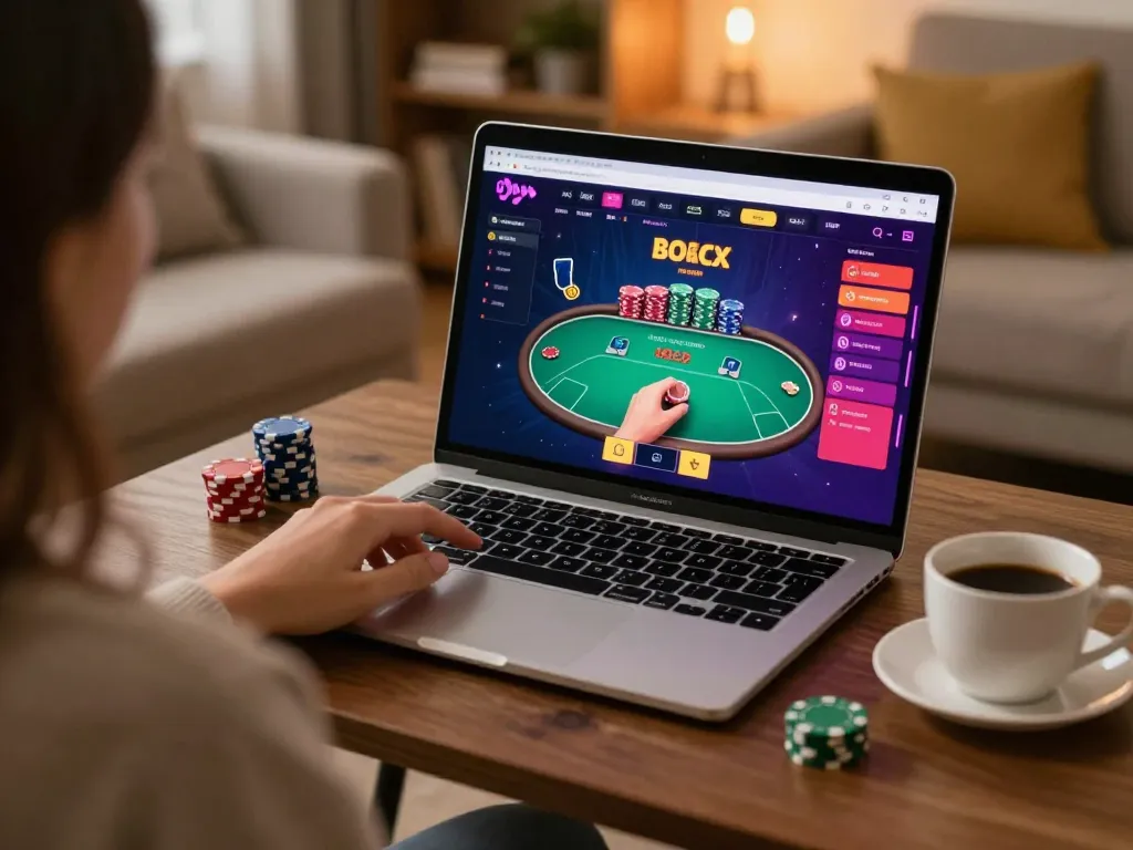 king33 players engaging in an exciting online poker game from their cozy living room