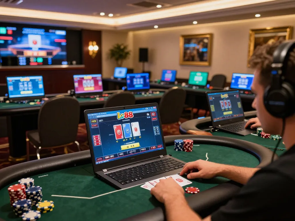 Players enjoying strategic gameplay on lc 88 online casino platform, showcasing vibrant gaming interface.