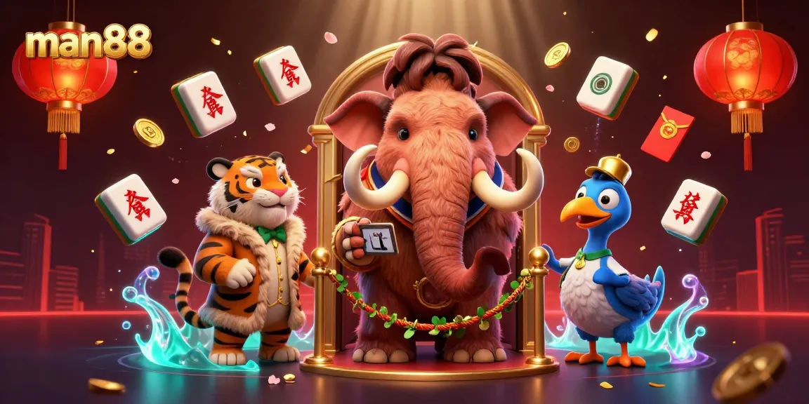 Check IDs at the door to the man88 casino with vibrant characters and rich game elements.