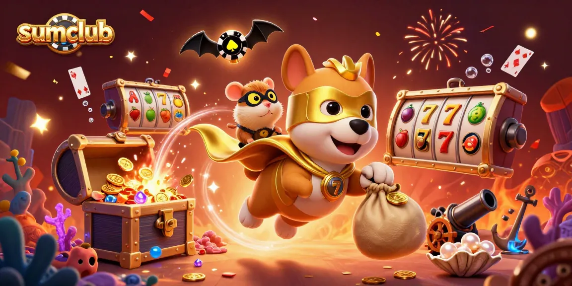 Win big with sumclub in a vibrant casino-themed adventure featuring a superhero dog!