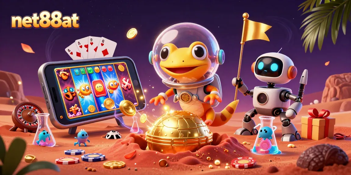 Experience thrilling wins at net88at with our vibrant casino adventure illustration!