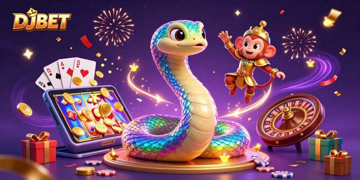 DJBET enthralls players with vibrant games, featuring a rainbow serpent and golden monkey king.