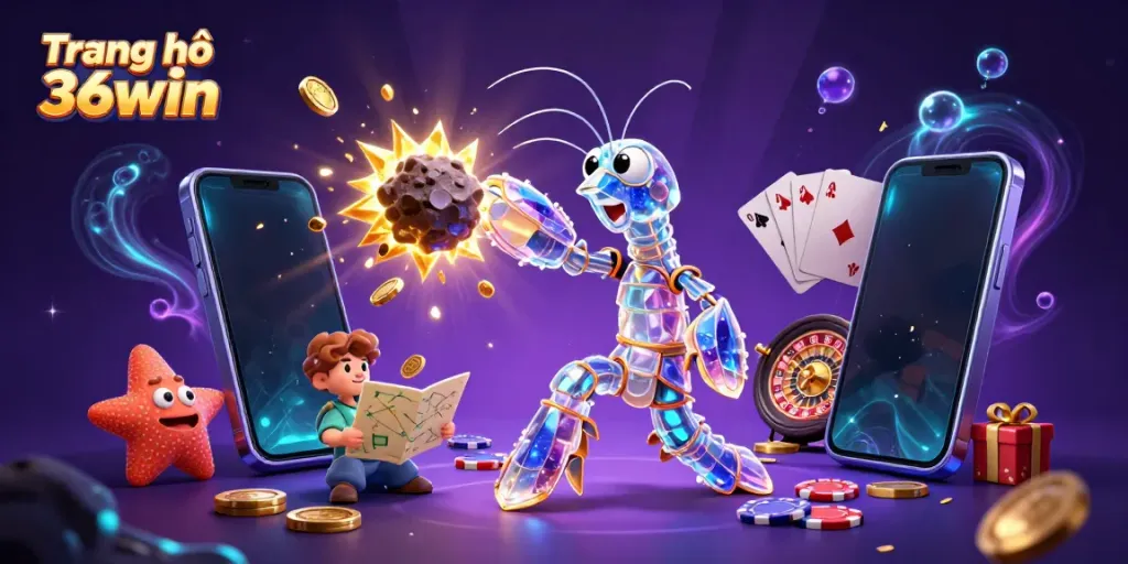 Experience exhilarating action at Trang chủ 36win with fantasy characters in a dazzling casino scene.