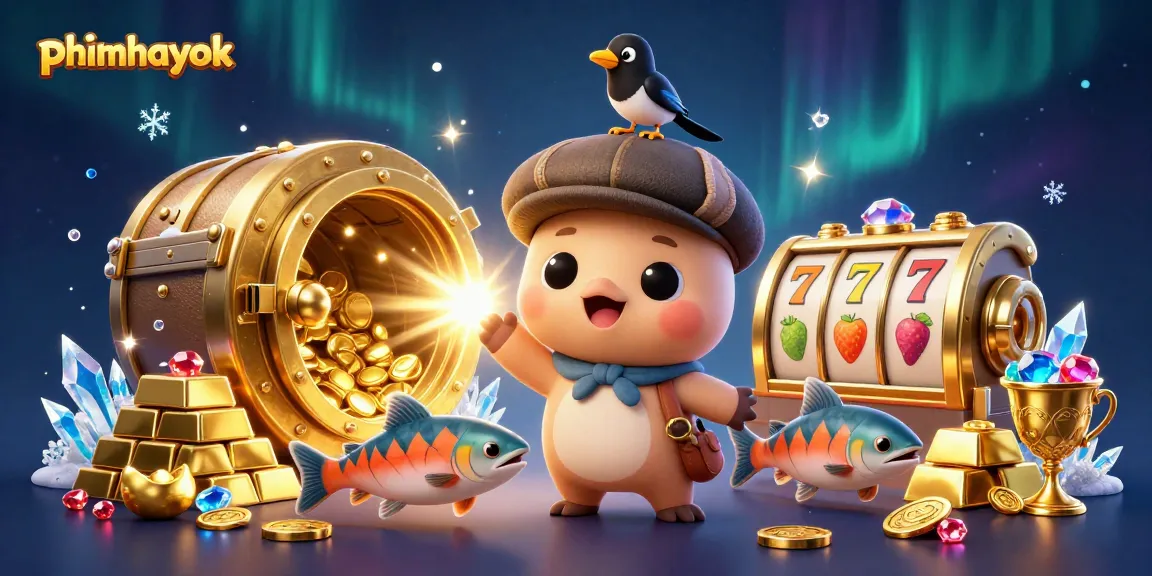 Experience the thrill of winning with the playful phimhayok casino scene featuring vibrant characters and jewels.