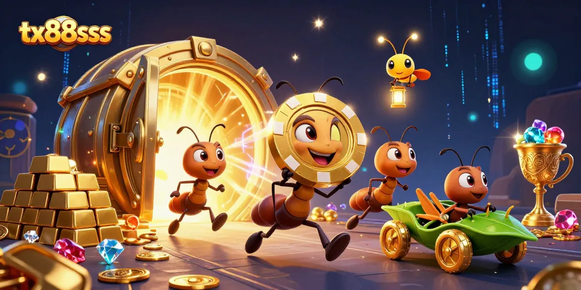 Enjoy thrilling gaming moments at tx88sss with vibrant casino heist illustration featuring dynamic characters.