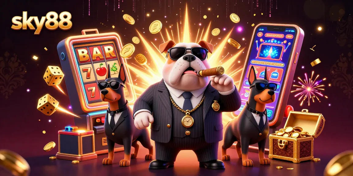 Witness thrilling gameplay at sky88 with vibrant casino elements and dynamic characters in action.
