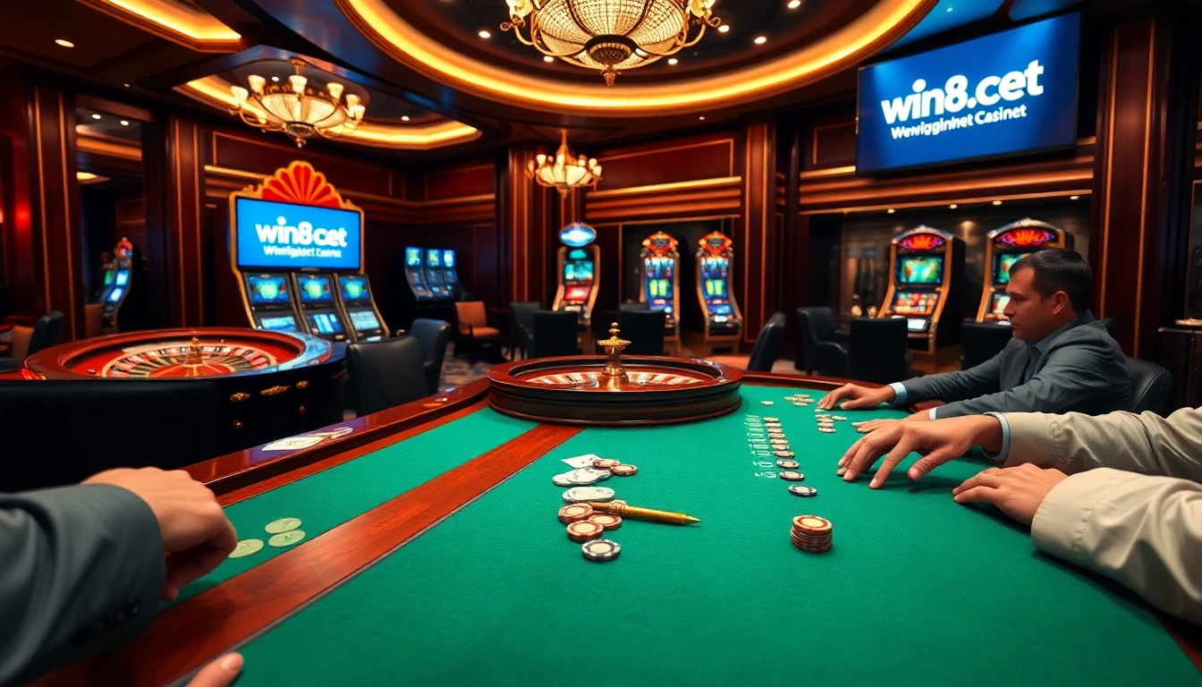 Experience thrilling Texas Hold'em action at win88cc.net with poker chips and cards.