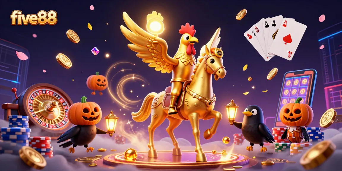 Experience thrilling gameplay at five88 with a vibrant casino scene featuring gold coins and vibrant poker chips.