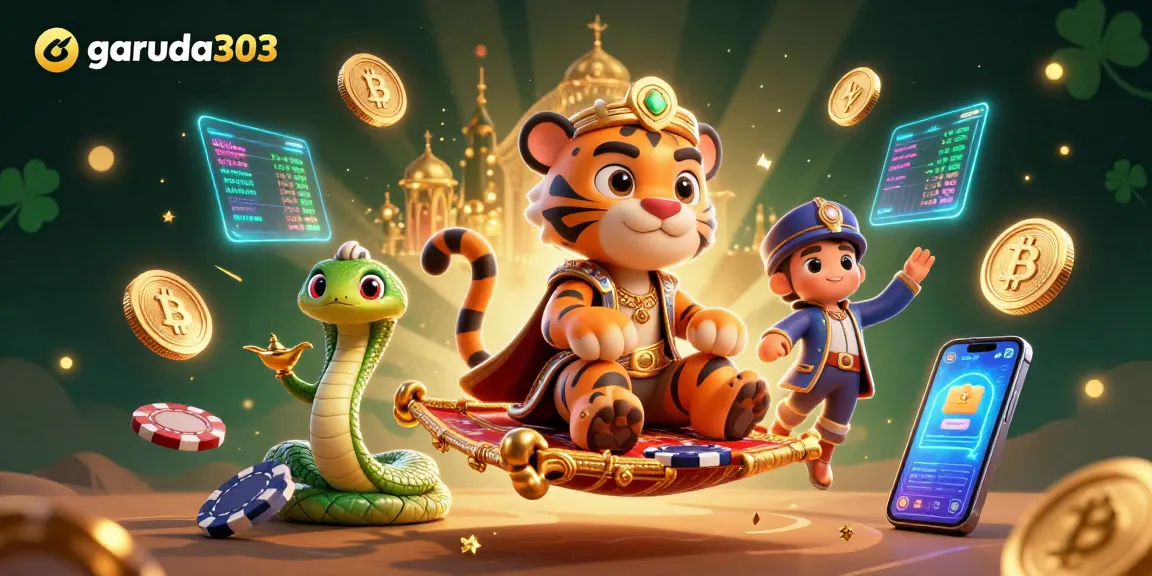 Join the excitement with garuda303 as the tiger sultan spins the reels for big wins in this vibrant casino scene.